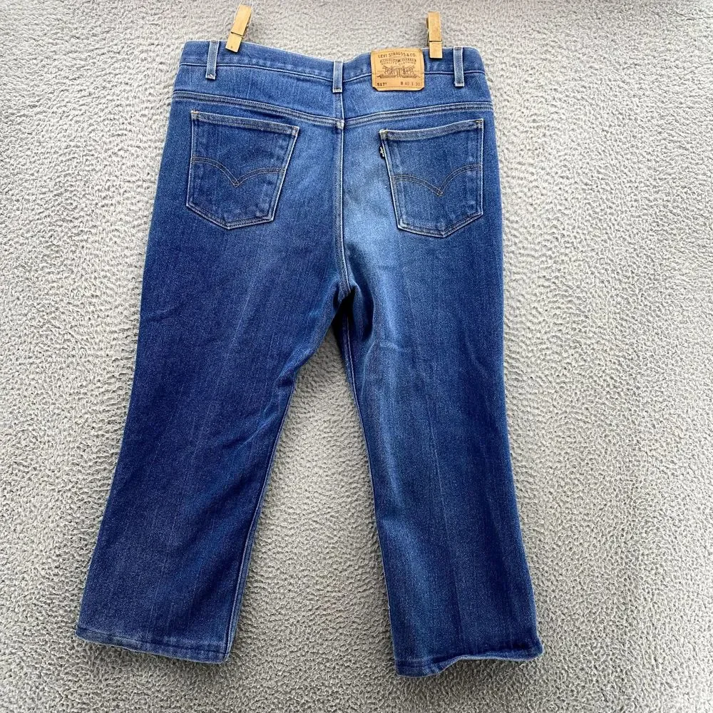 Levi's Pants TAG 40x30 ACTUAL 36x23 517 Bootcit Cropped Inseam Jeans Denim Men's